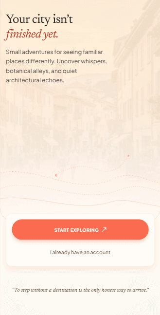 New Here app screen